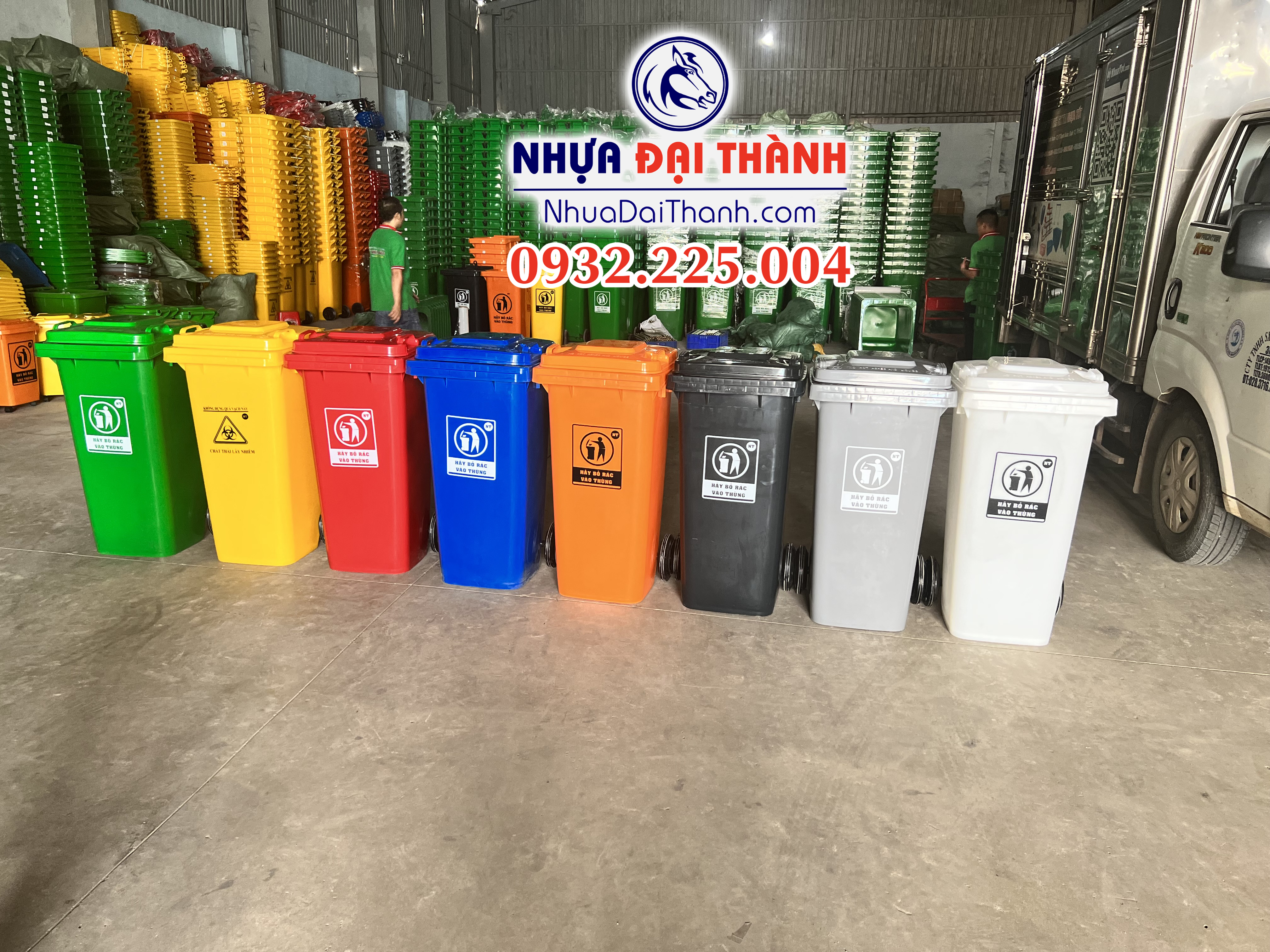 Thùng rác nhựa 120 lít HDPE chất lượng -Nhựa Đại Thành